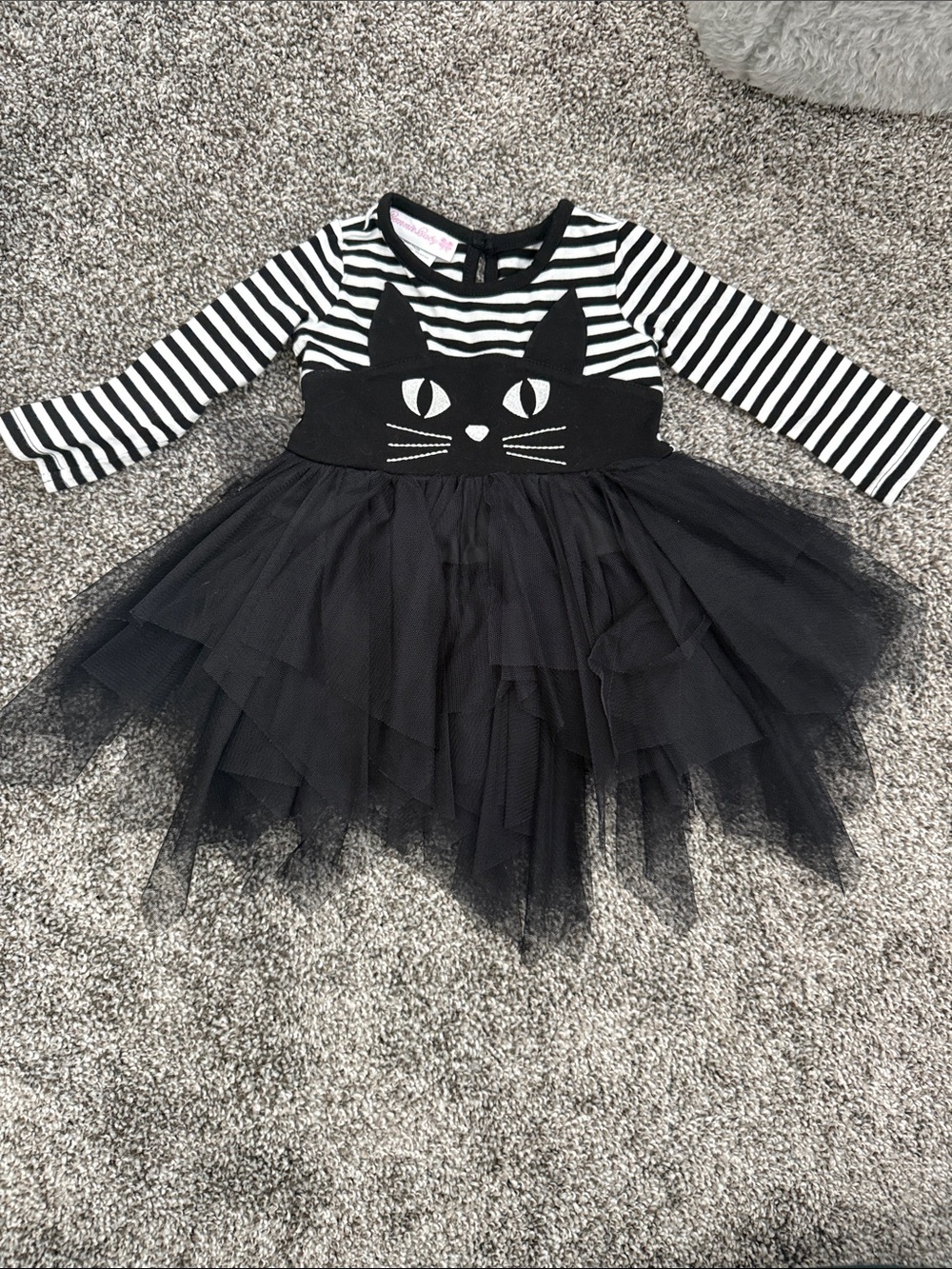 Bonnie Baby Black & White Cat Tulle Dress
